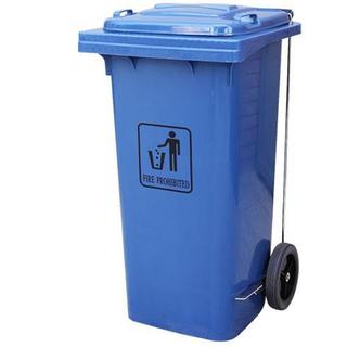 OUTDOORS BIN WITH PEDAL WHEELS+CAP