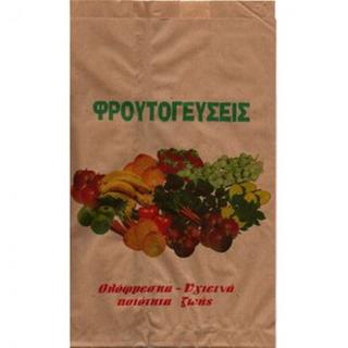 BROWN PRINTED GROCERY PAPERBAG KRAFT 20X34